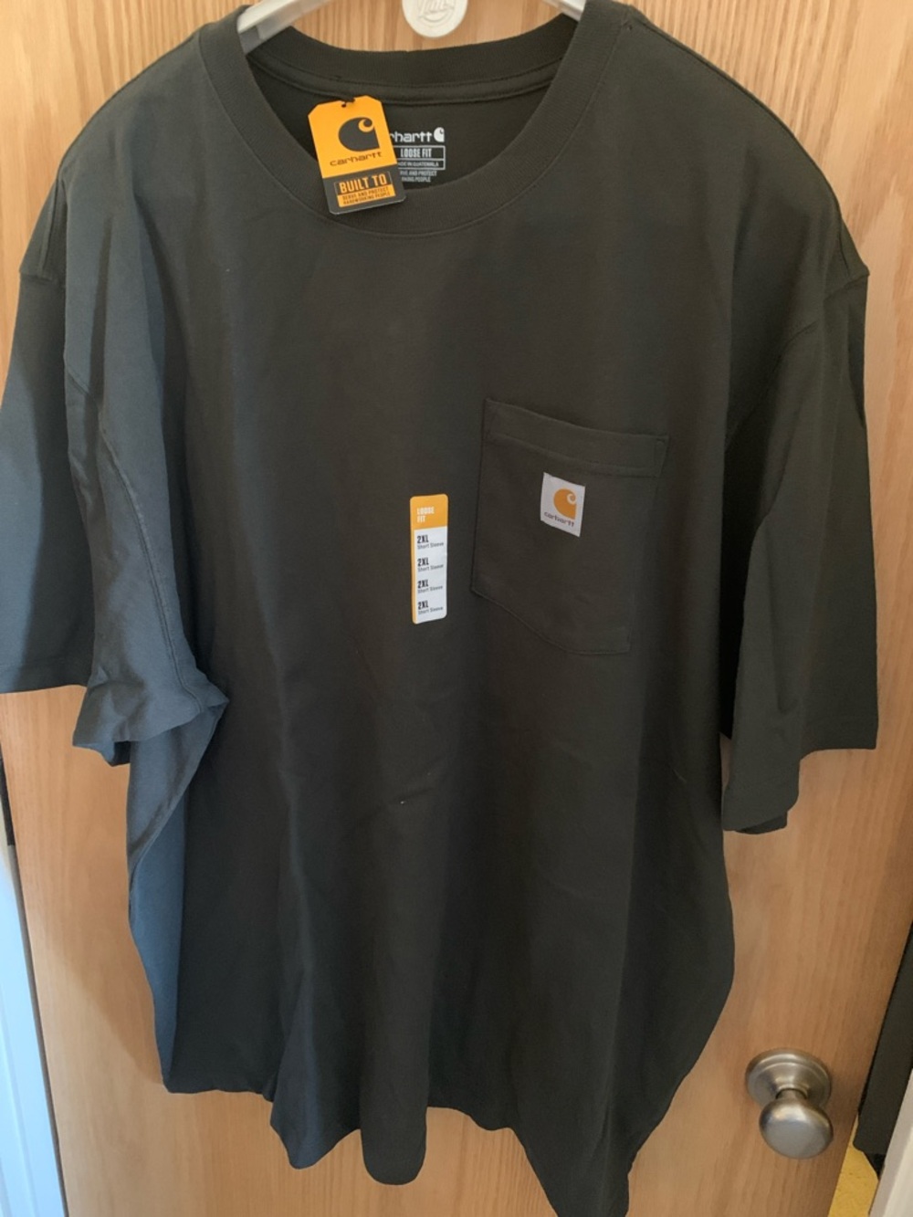 Men’s XXL NWT K87 Loose Fit Carhartt Olive Green Short-Sleeve Pocket T-Shirt
